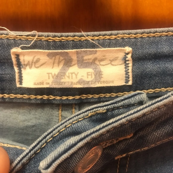 We the Free People 'Just Float On' Wide Flare Raw Distressed High Rise Jeans 25 - Picture 8 of 10